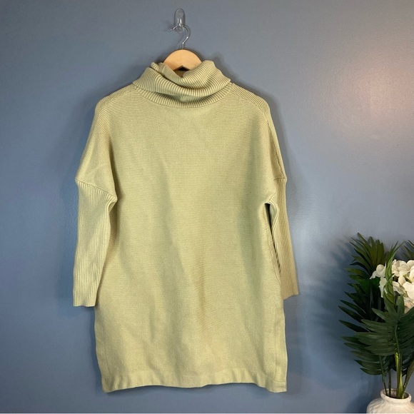 Lillusory Green Ribbed Knit Oversized Turtleneck Sweater - Picture 10 of 10